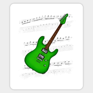 Guitar Tab Electric Guitarist Music Notation Musician (Green) Sticker